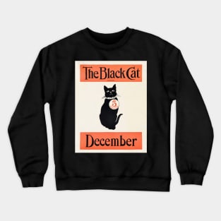 Art deco style The Black Cat poster print with December written on the bottom. Crewneck Sweatshirt